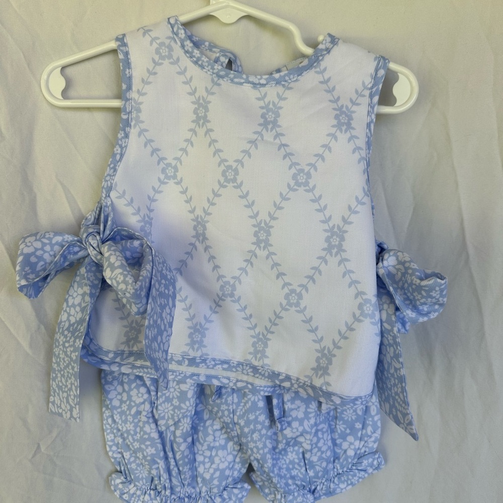 Blue Floral Kids Matching Set - Brand Unknown